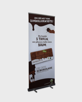 Roll-Up: Die Gute Schokolade "5 Tafeln = Dein Baum"