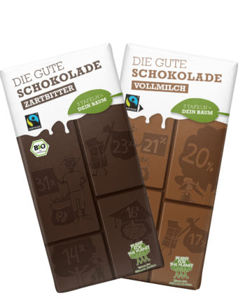 MIX Sonderpreis: 6x Die Gute Schokolade VOLLMILCH (14Tafeln)  + 6x Die Gute Schokolade ZARTBITTER Bio (13 Tafeln) für Wiederverkäufer